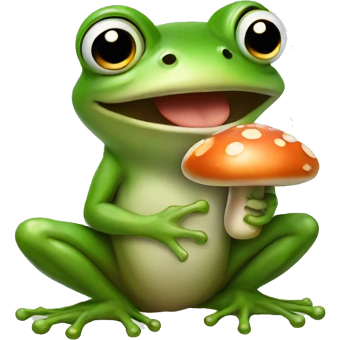 Frog holding mushroom emoji