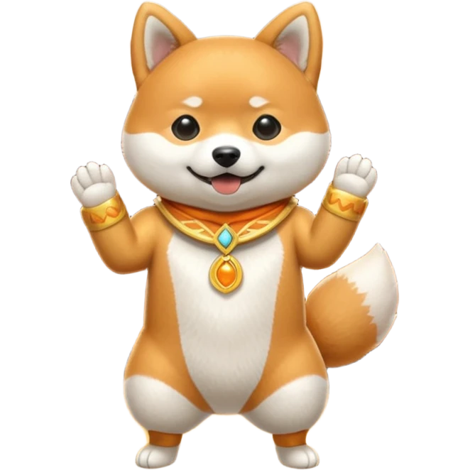  shiba inu performs on stage emoji