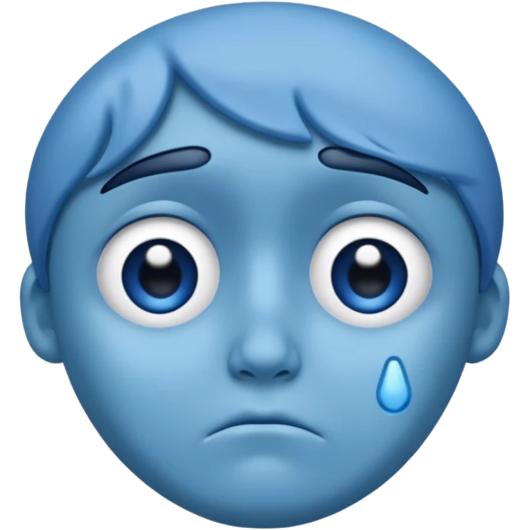 Sad face blue emoji