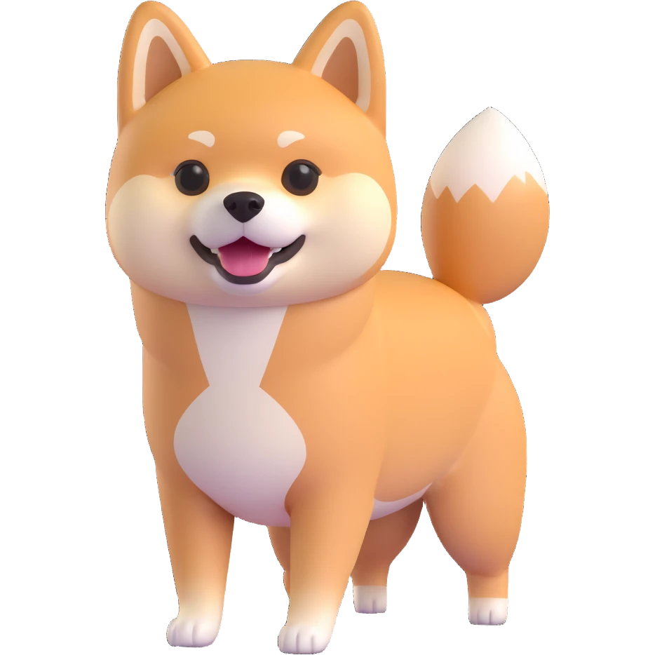 cute shiba inu, exercising emoji