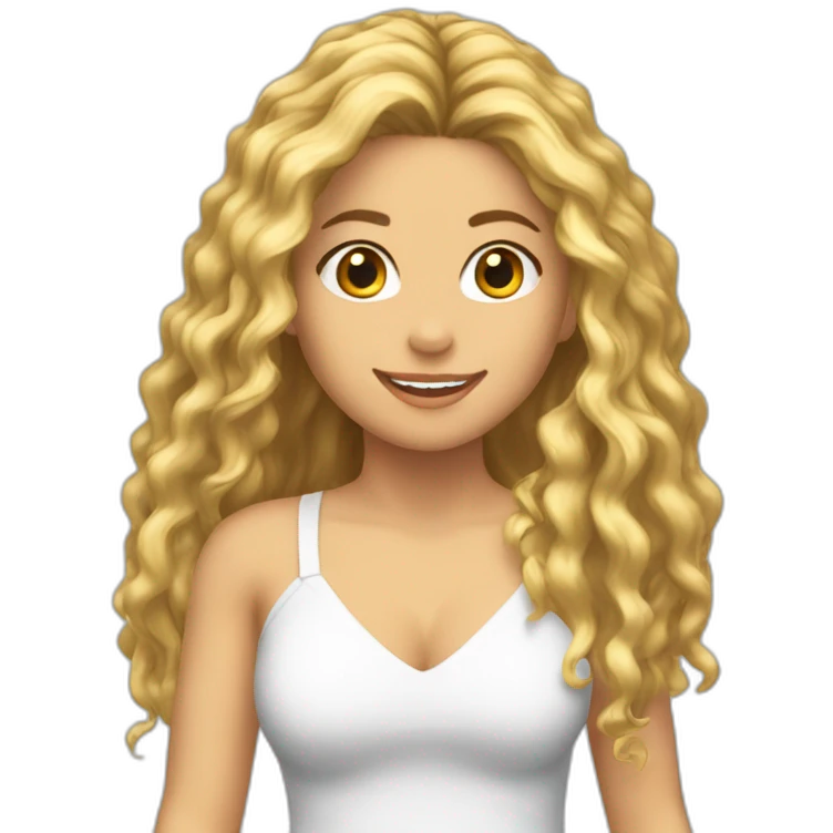 Shakira cheveux châtains emoji