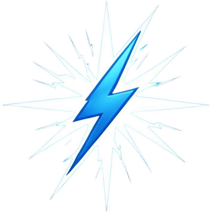 A glowing blue Smite 2 lightning bolt inside a crosshair. emoji