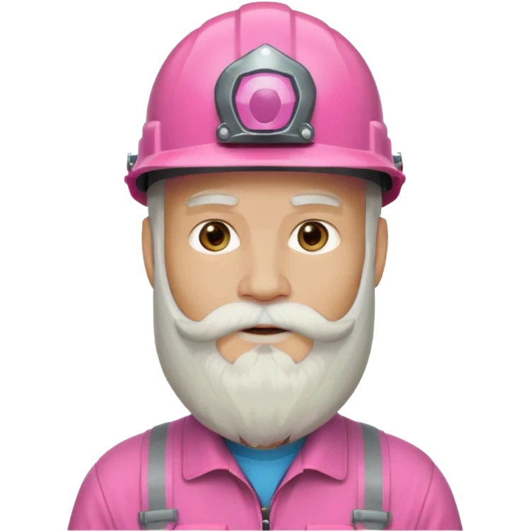 pink helmet old, long white beard emoji