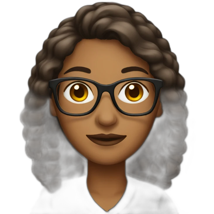 brown woman with glasses emoji