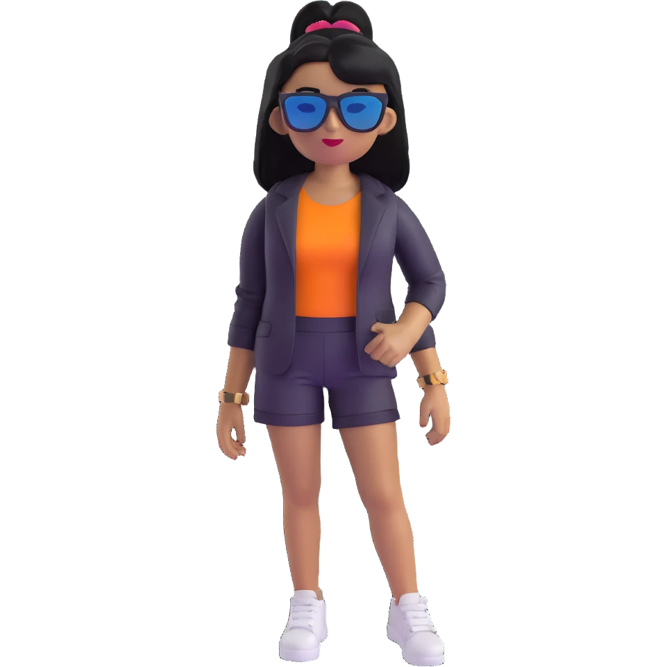 Roblox baddie girl with sunglasses and stylish clothes emoji