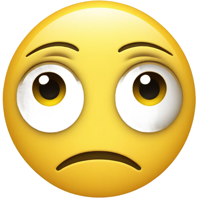 Jellow circle dot like an emoji but hallway the face turned to the side you can see two eye judjing your behaviour with a serious expression mouth  emoji