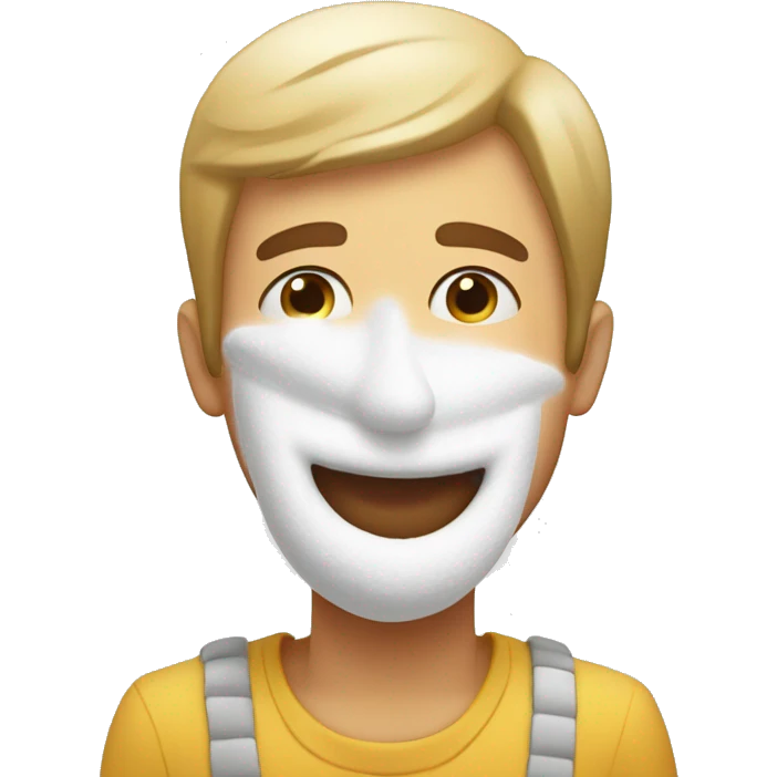 guy holding line of flour up to his nose and smelling it he is happy emoji