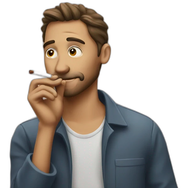 a guy smoking cigarettes emoji