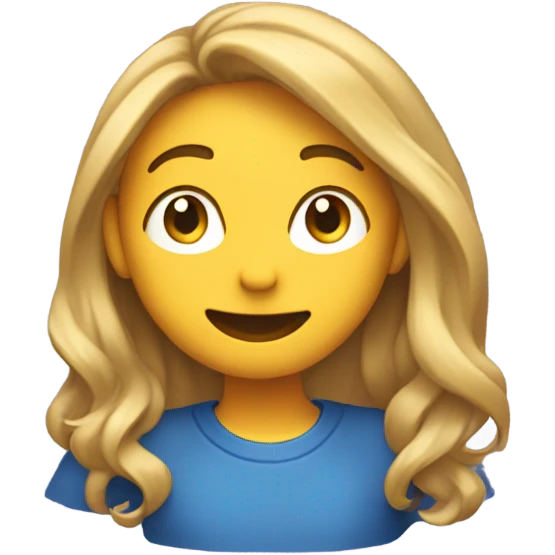 Pushing hair behind ear mischievously emoji