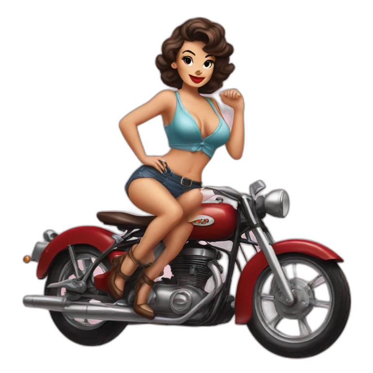 pin up brune moto emoji