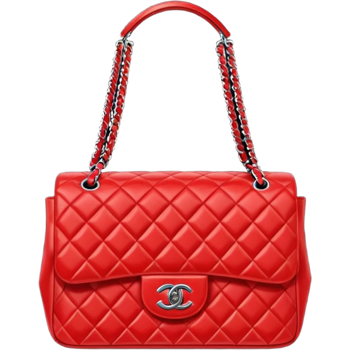 chanel red and black color bag emoji