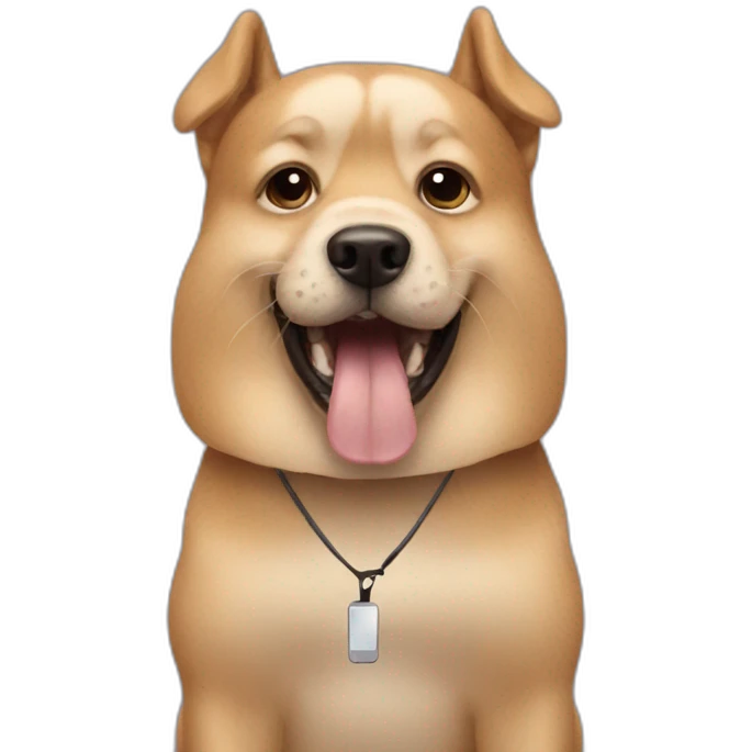 meme doggie with phone emoji