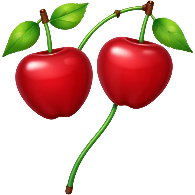 pair of cherries, one with a spark at the stem emoji