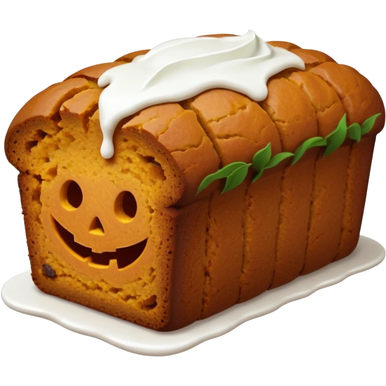 Pumpkin bread with white icing  emoji