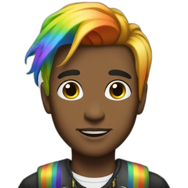 Posh-boy-with-raibow-hair emoji