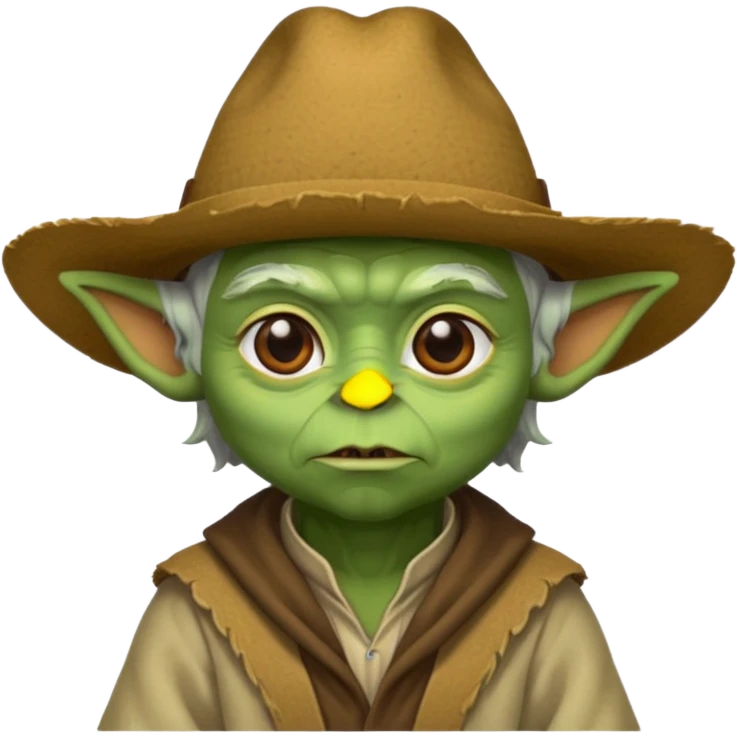 Yoda cu pălărie de cowboy emoji