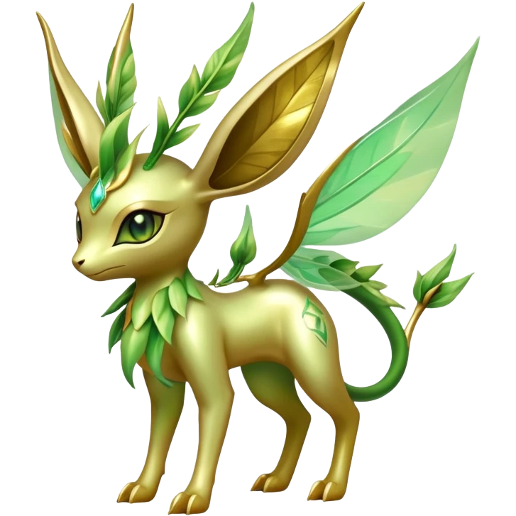 Exotic Tropical Rare Shiny Epic Ethereal Leafeon-Celebi-Flygon-Tropius-hybrid, full body emoji