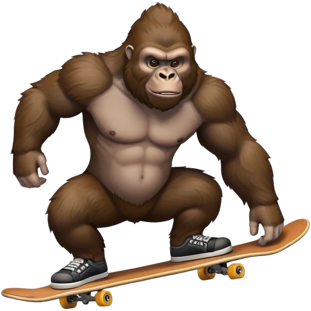 Gorilla with a skate ￼ emoji