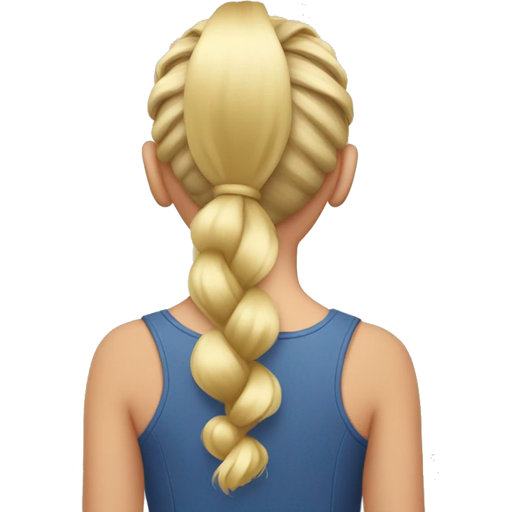 pigtail from back side with blond hair emoji