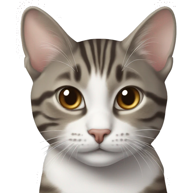 2 cats one grey tabby and one brown tabby emoji