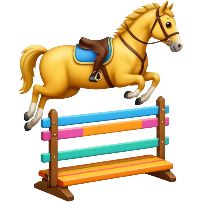 horse showjump without a horse going over it emoji