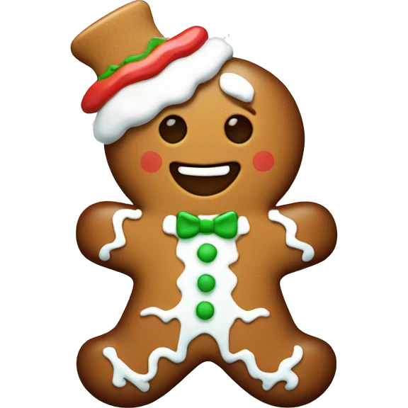gingerbread boy with white frosting emoji