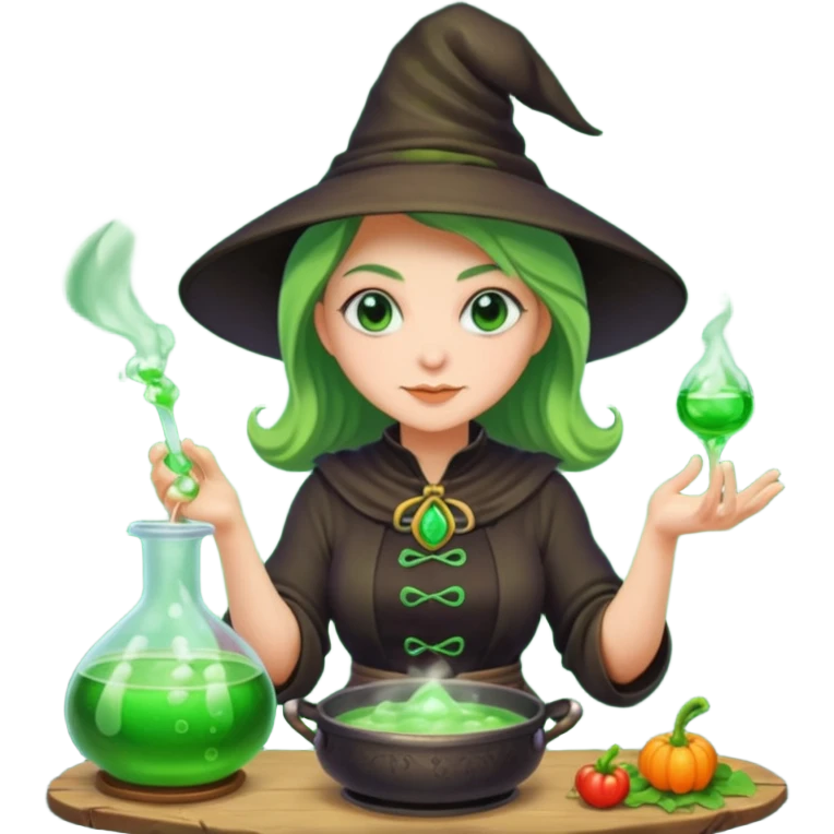 green witch cooking potion emoji