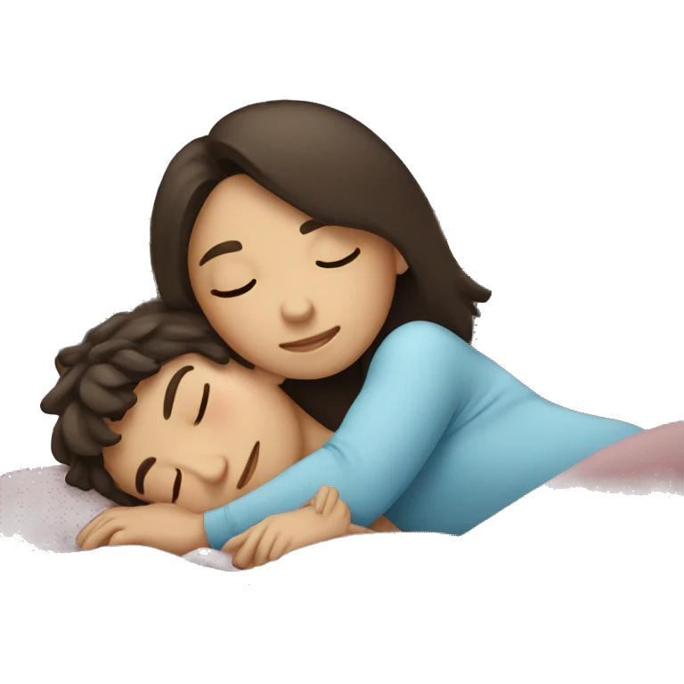 Brunette girl sleeping with boy  emoji