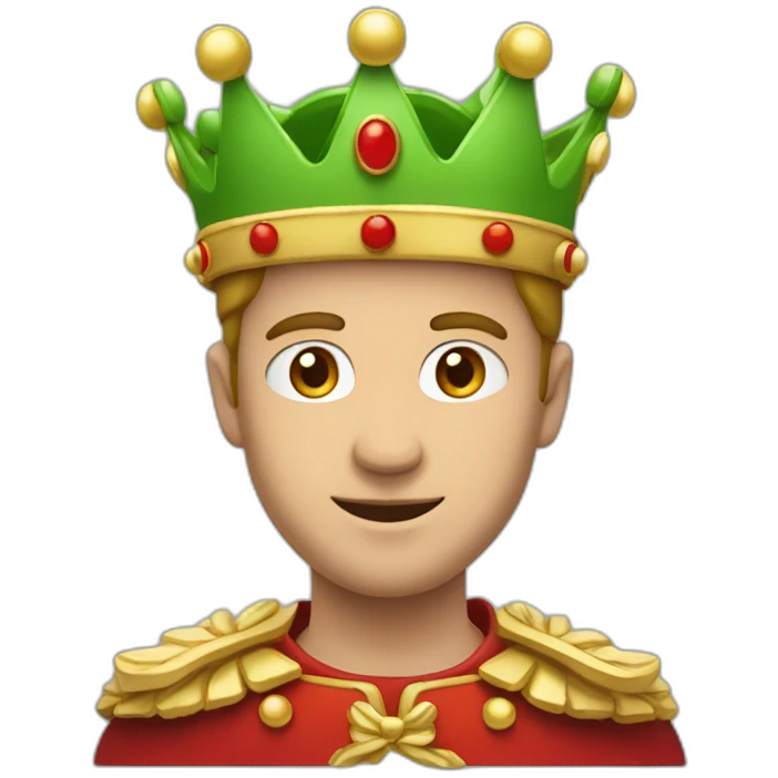 homme rouge avec une couronne verte emoji