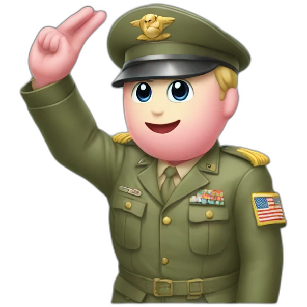 kirby doing a military salute emoji