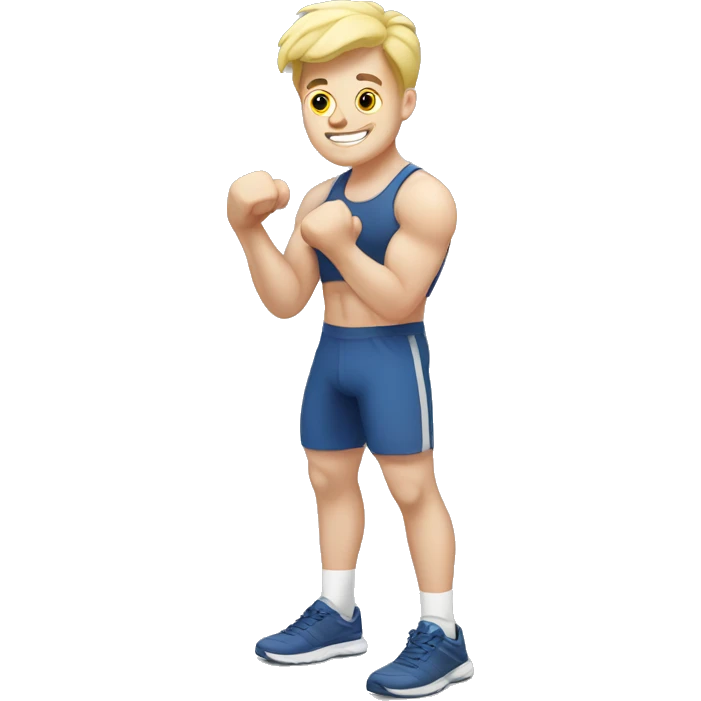 European pale Guy doing workout  emoji