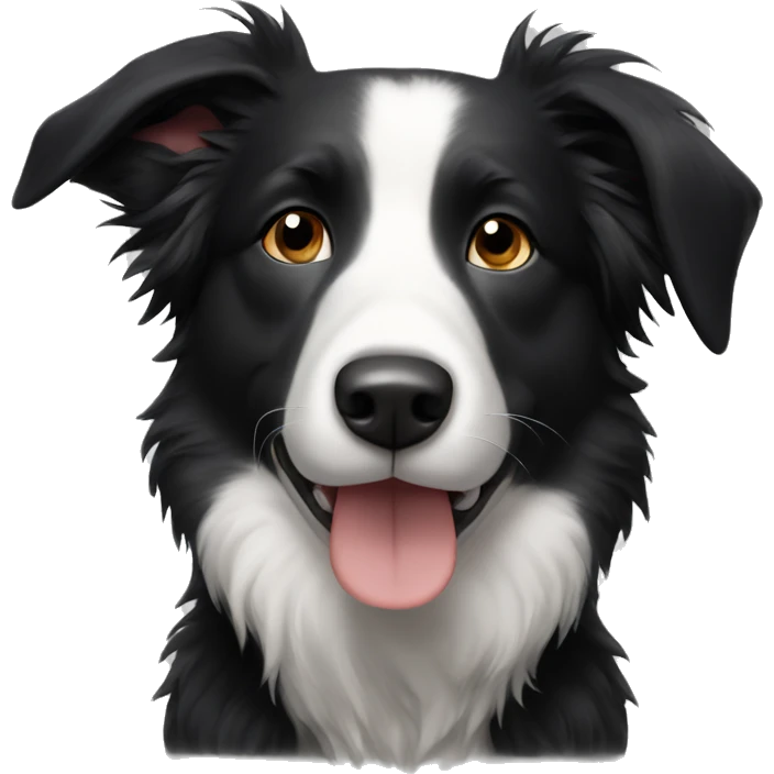 Border collie with a jet black beanie emoji
