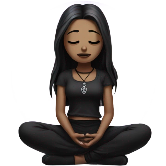 goth girl meditating emoji