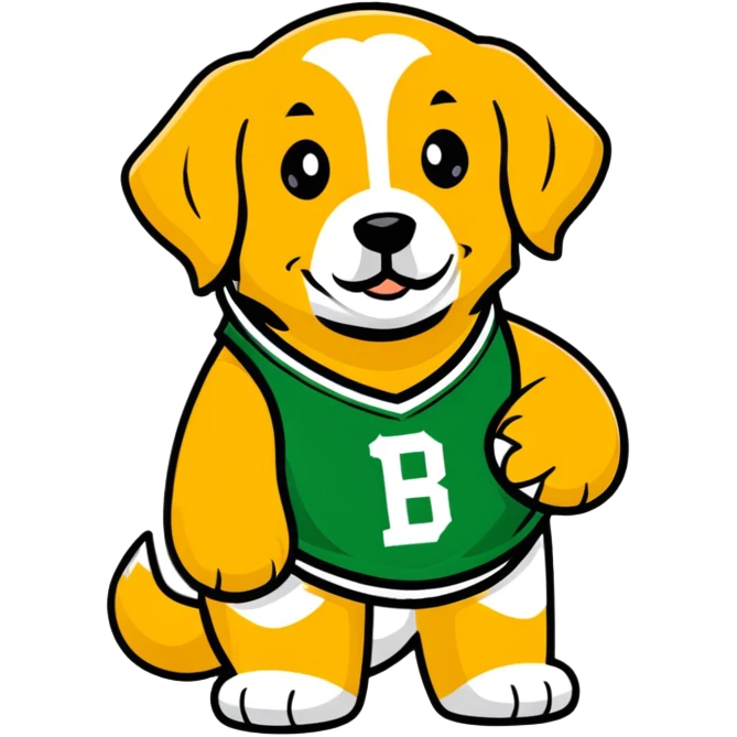 Golden retriever wearing Boston Celtics uniform  emoji