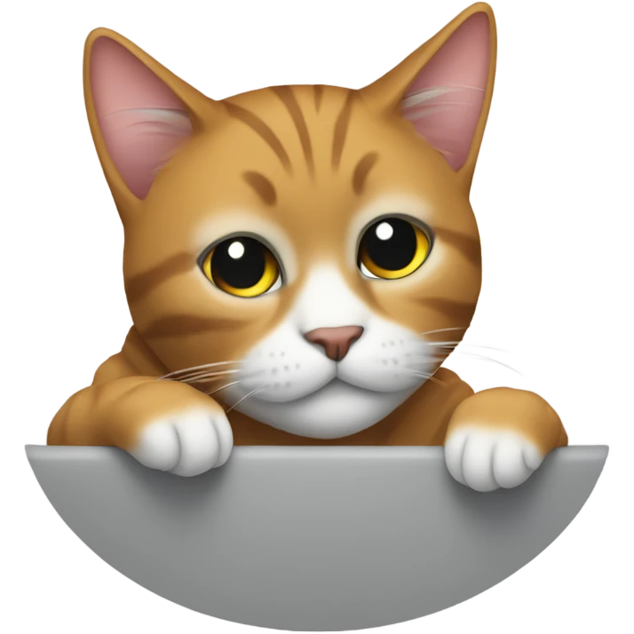 acat thinks sitting down with his head on his hand emoji