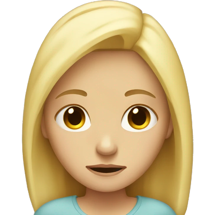 Blonde girl acting depressed emoji