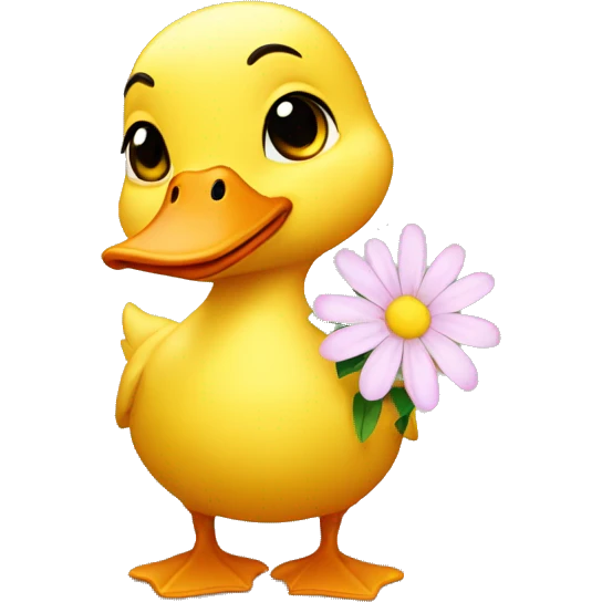 duckling holding flower emoji