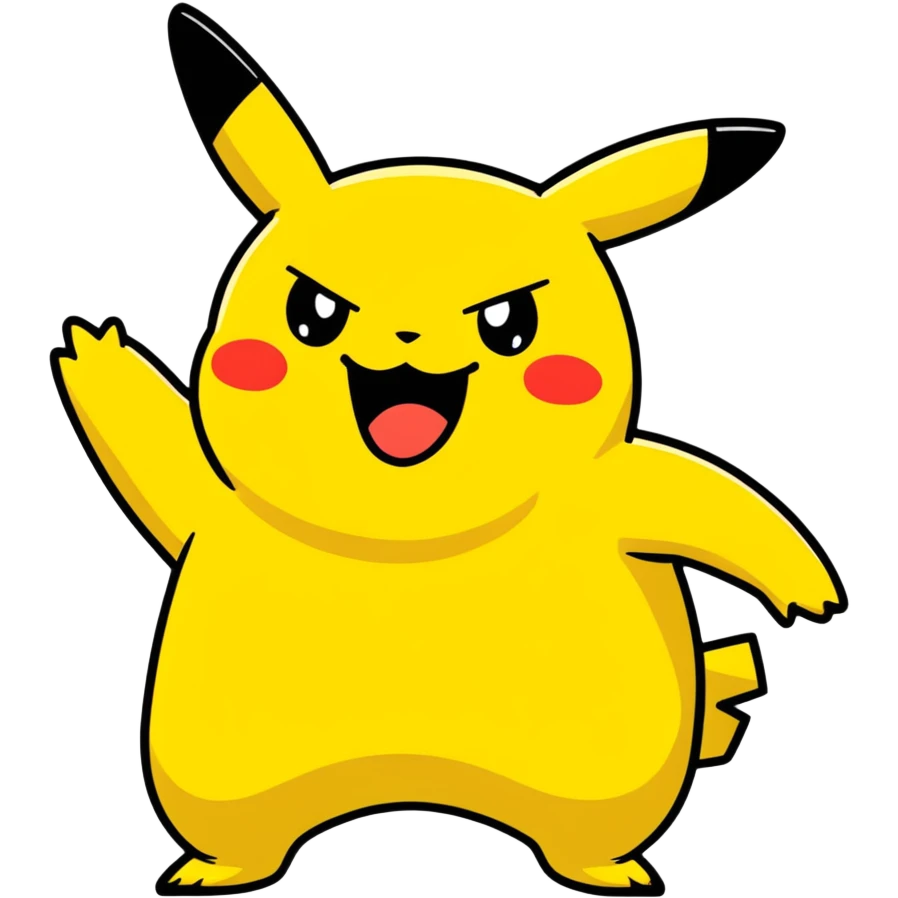 fat Pikachu with acne screaming emoji