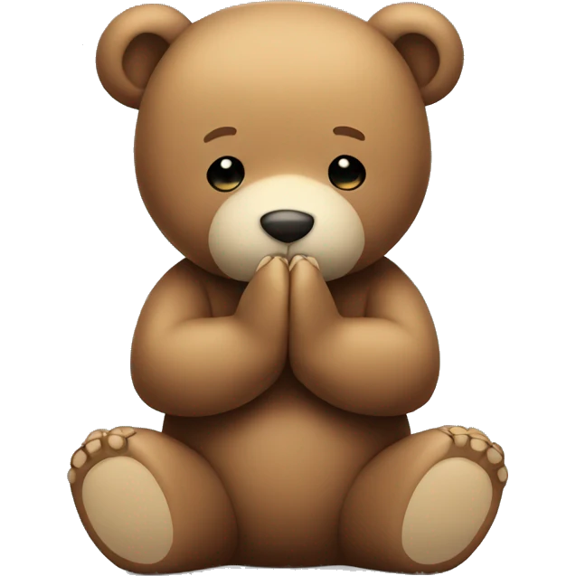 Teddy bear praying emoji