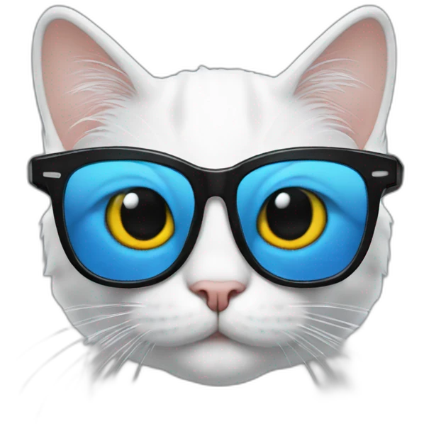 Smurf cat avec des lunettes noir emoji
