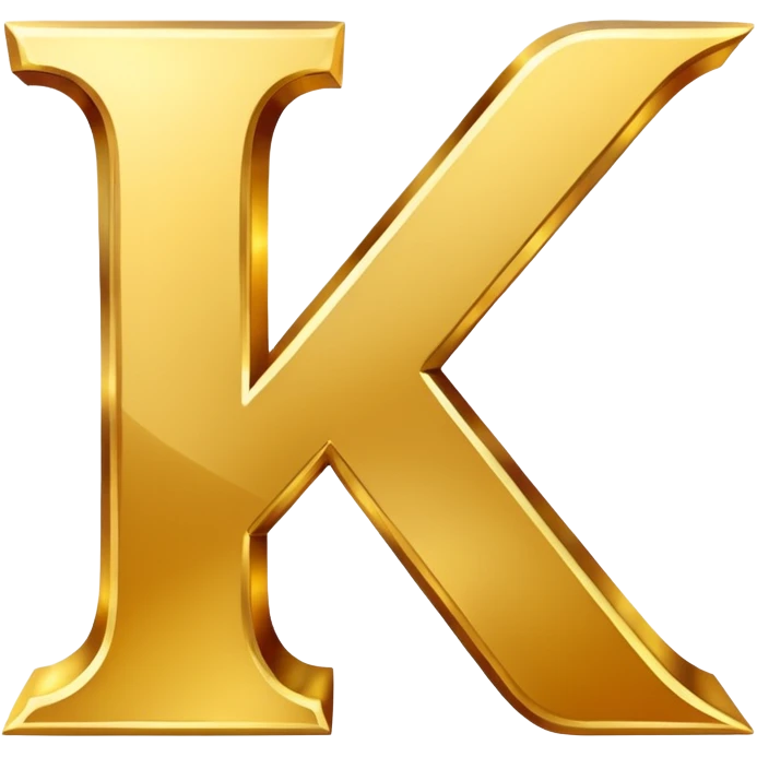 La lettre K en or emoji