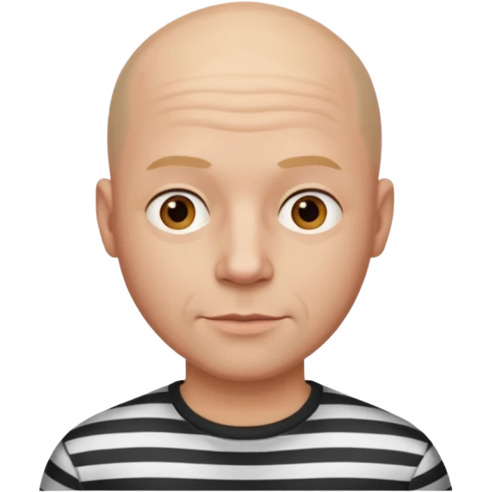 bald man with striped shirt emoji