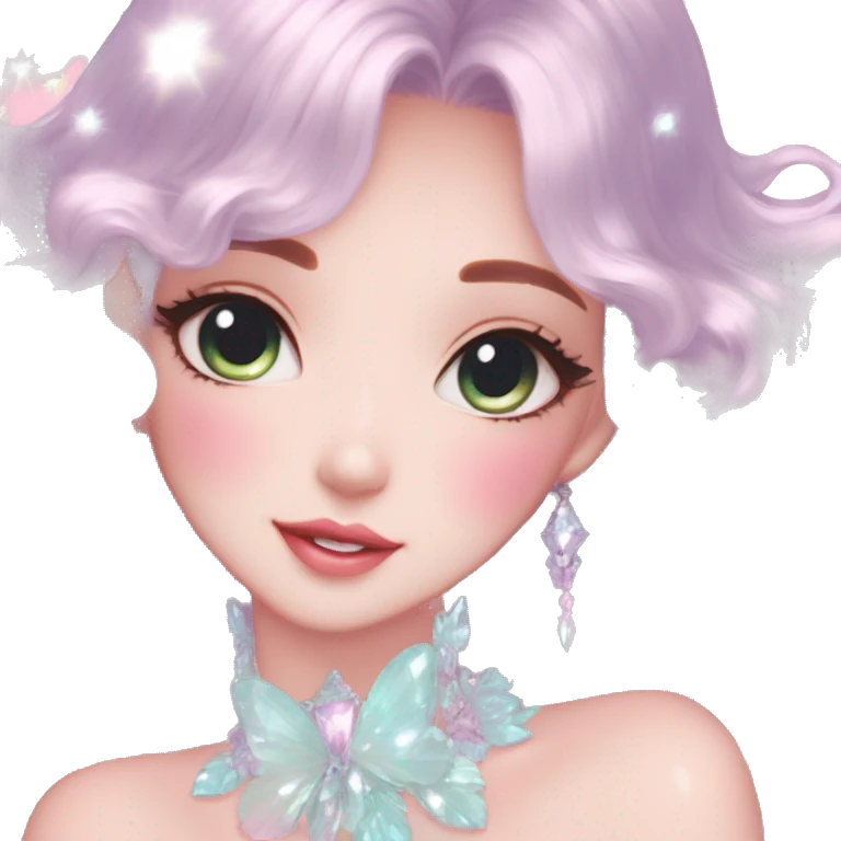 Dreamy pretty VOGUE elegant kawaii blushin shiny lady pastelcore kawaii beautiful hair fairycore cottagecore jewels trending aesthetic emoji