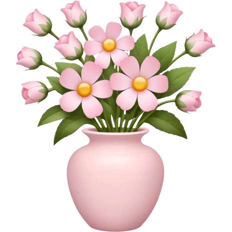 Vase with baby pink flowers in the vase emoji
