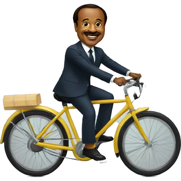 paul biya sur un vélo  emoji