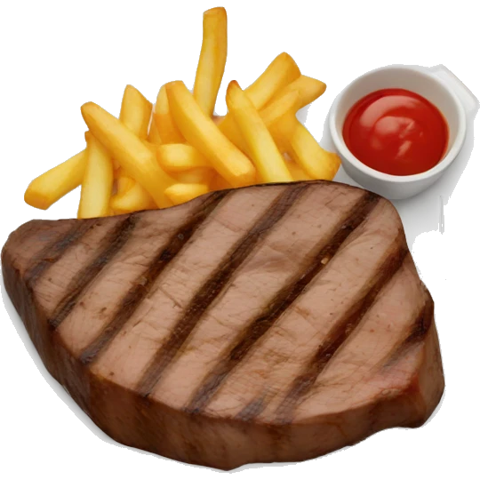 Steak and fries on plate emoji
