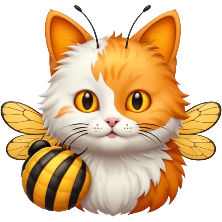Cat with a bee emoji