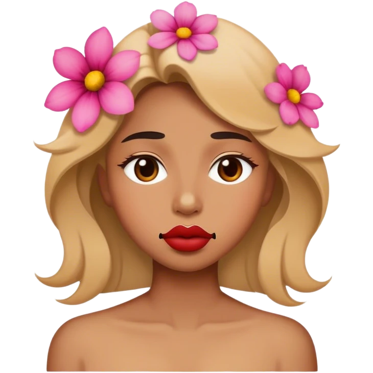 beautiful flowers coming out of lips emoji