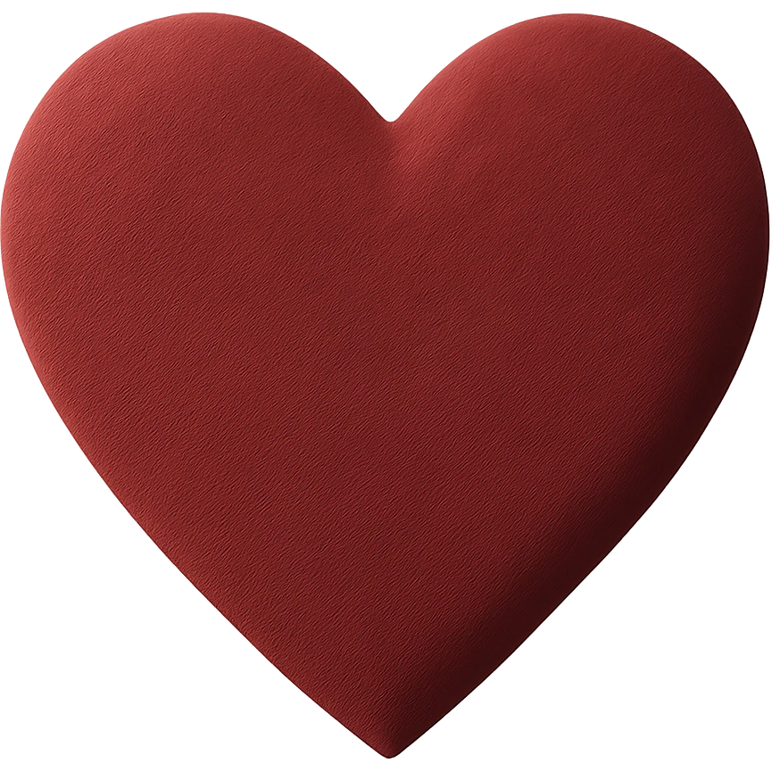 heart with a velvet matte finish, no background emoji