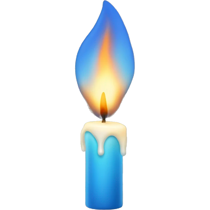 candle with blue flame emoji